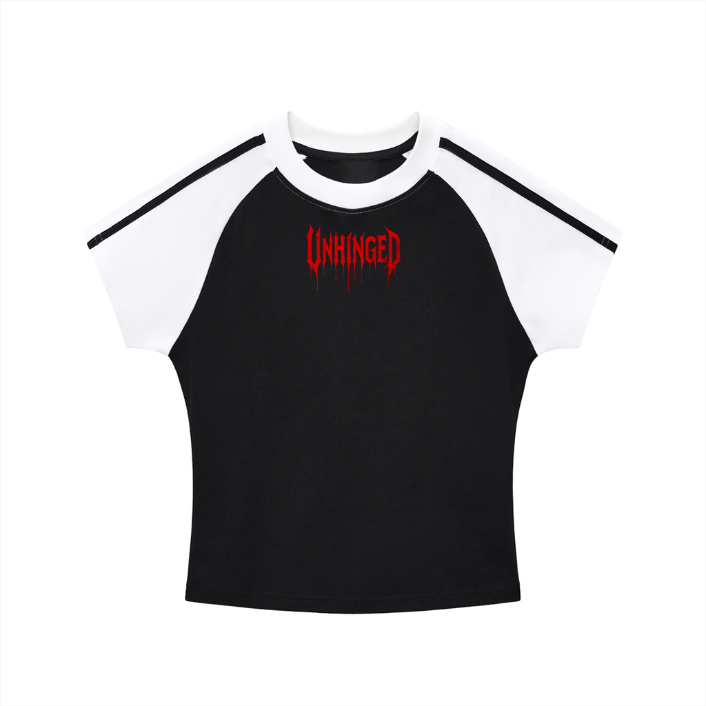 T shirt x women’s x unhinged  Contrast Stripes Bodycon Raglan  Sleeve T-Shirt