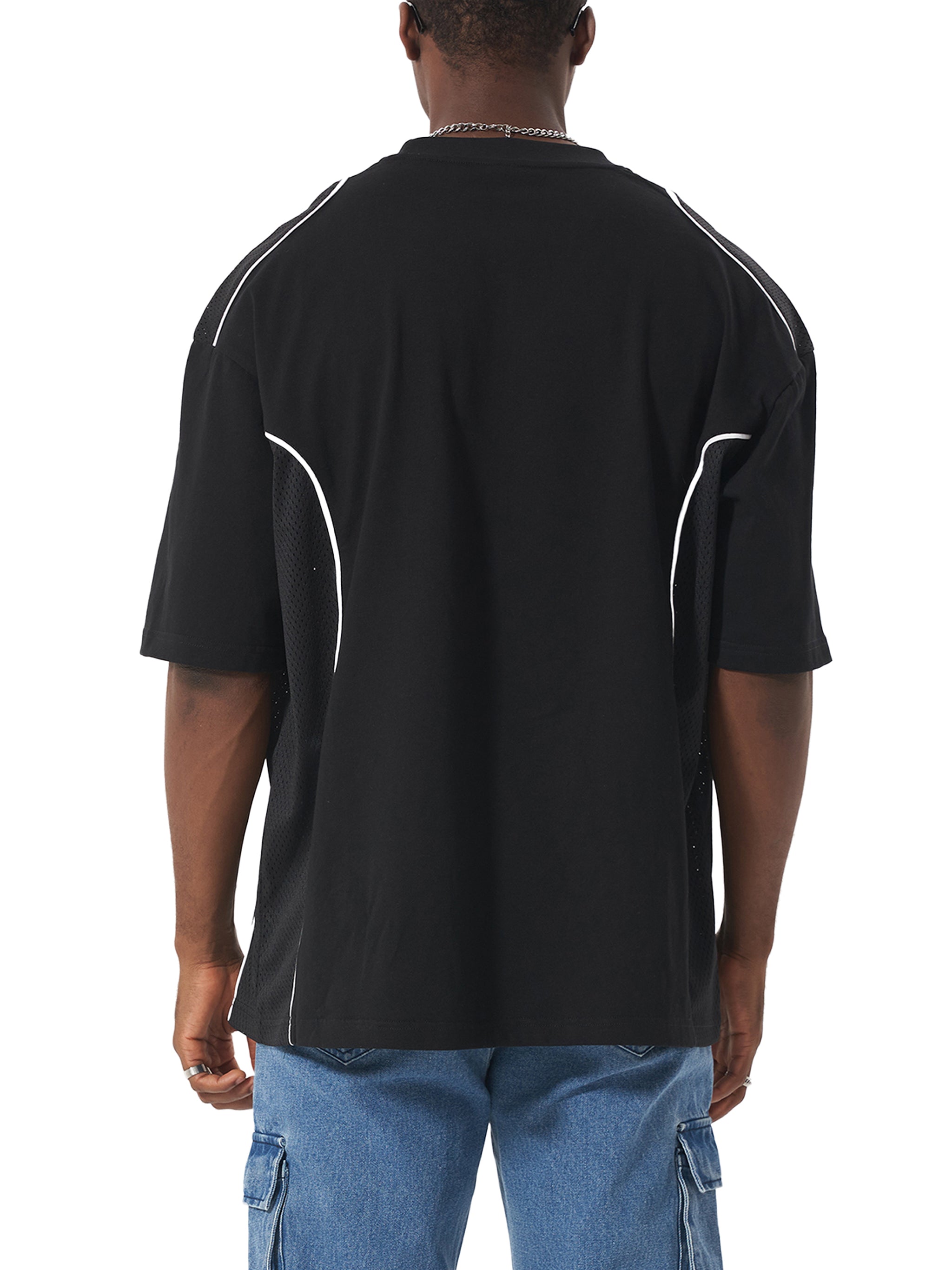 Unhinged unisex  Contrast Piped Panel T-Shirt