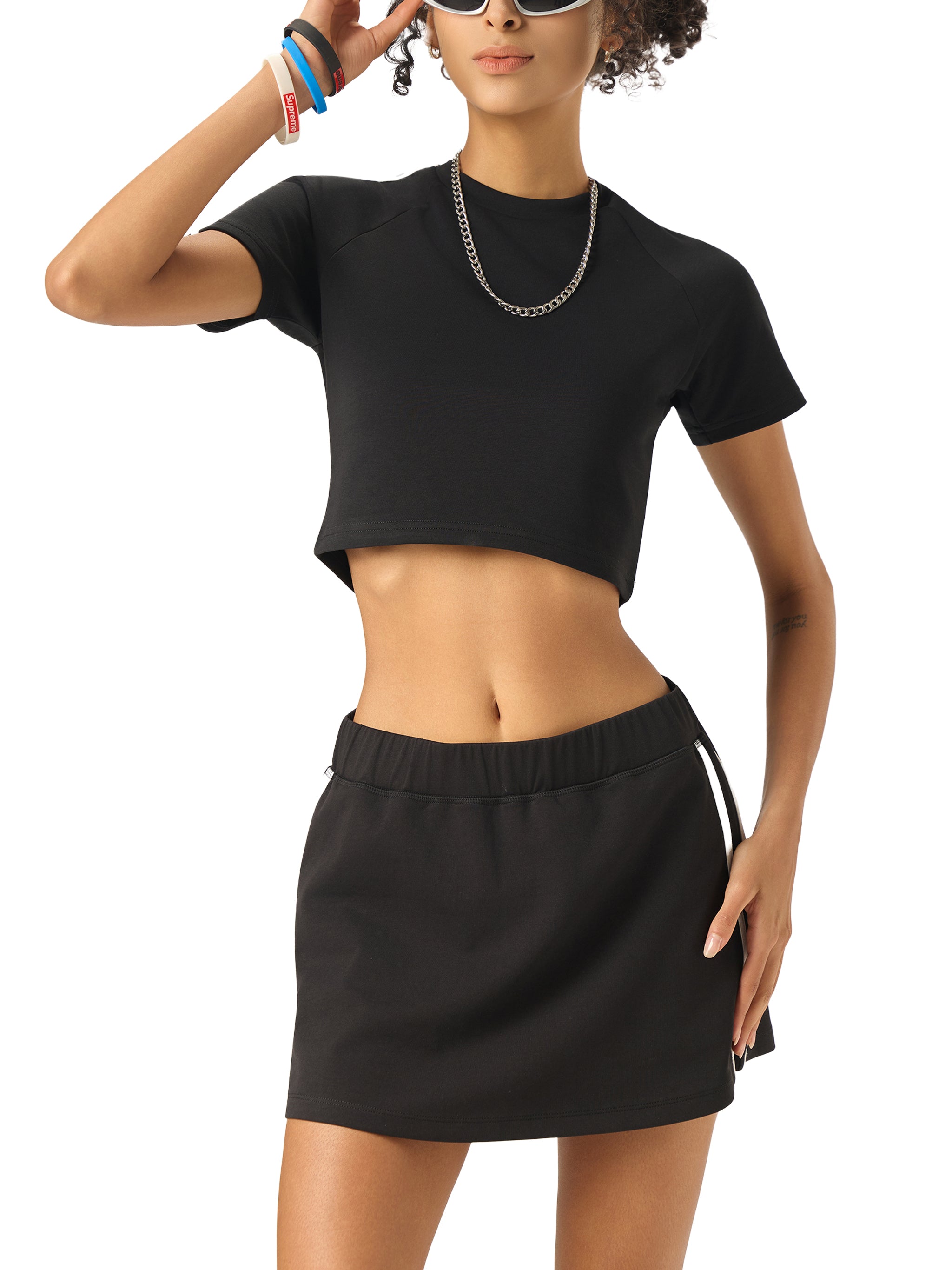 Spider crop performance top.      Taped Cooling Performance Crop Top