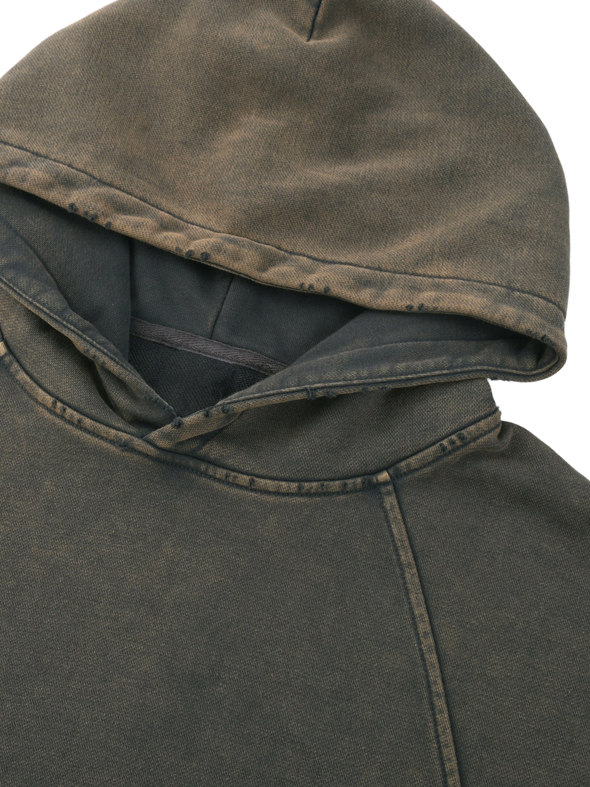 Hoodie grey unisex RED Unhinged .                            Vintage Washed Frayed-Hem Hoodie