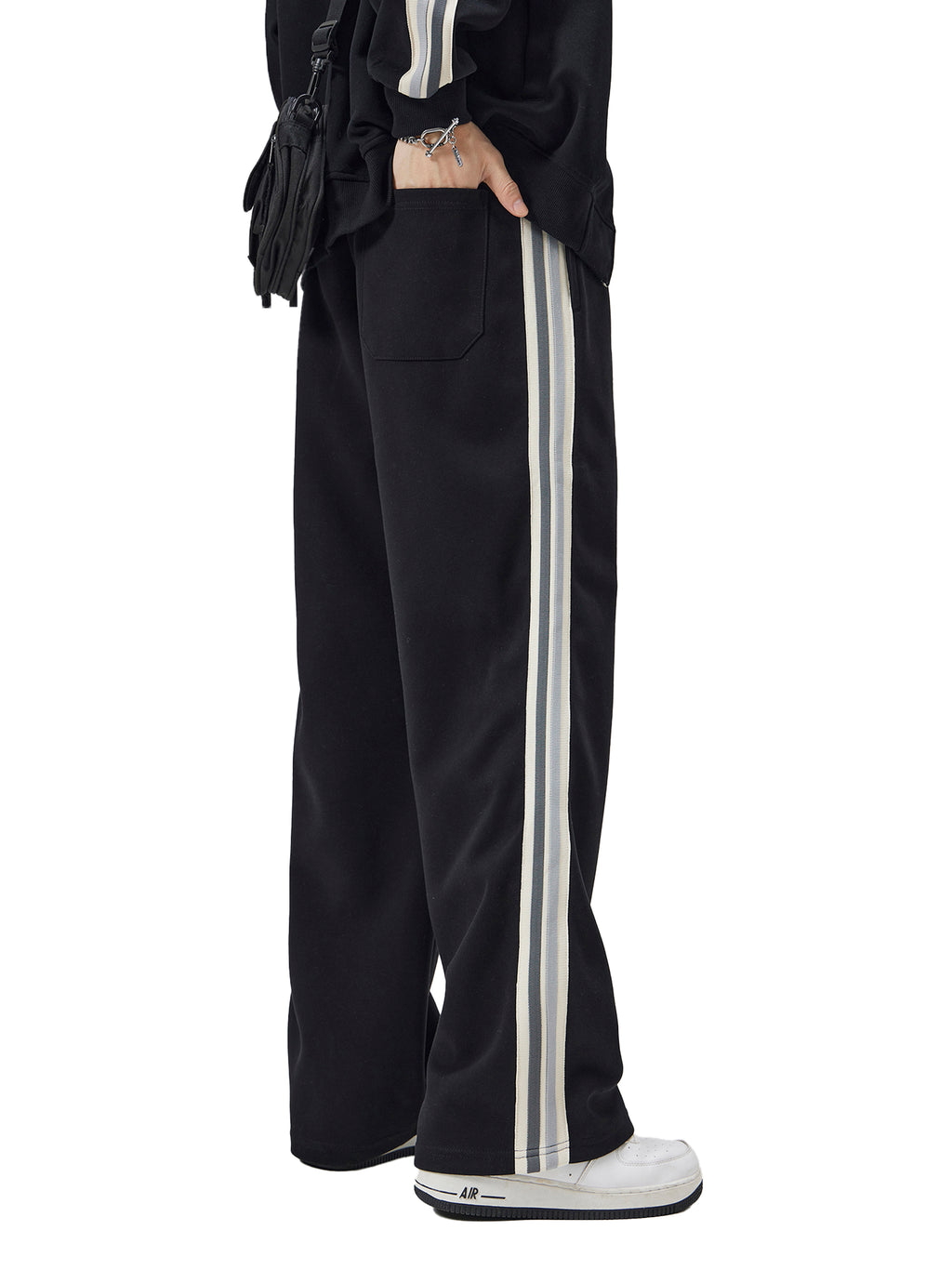 Joggers spider unisex.             Contrast Side-Stripe Straight-Leg  Pants