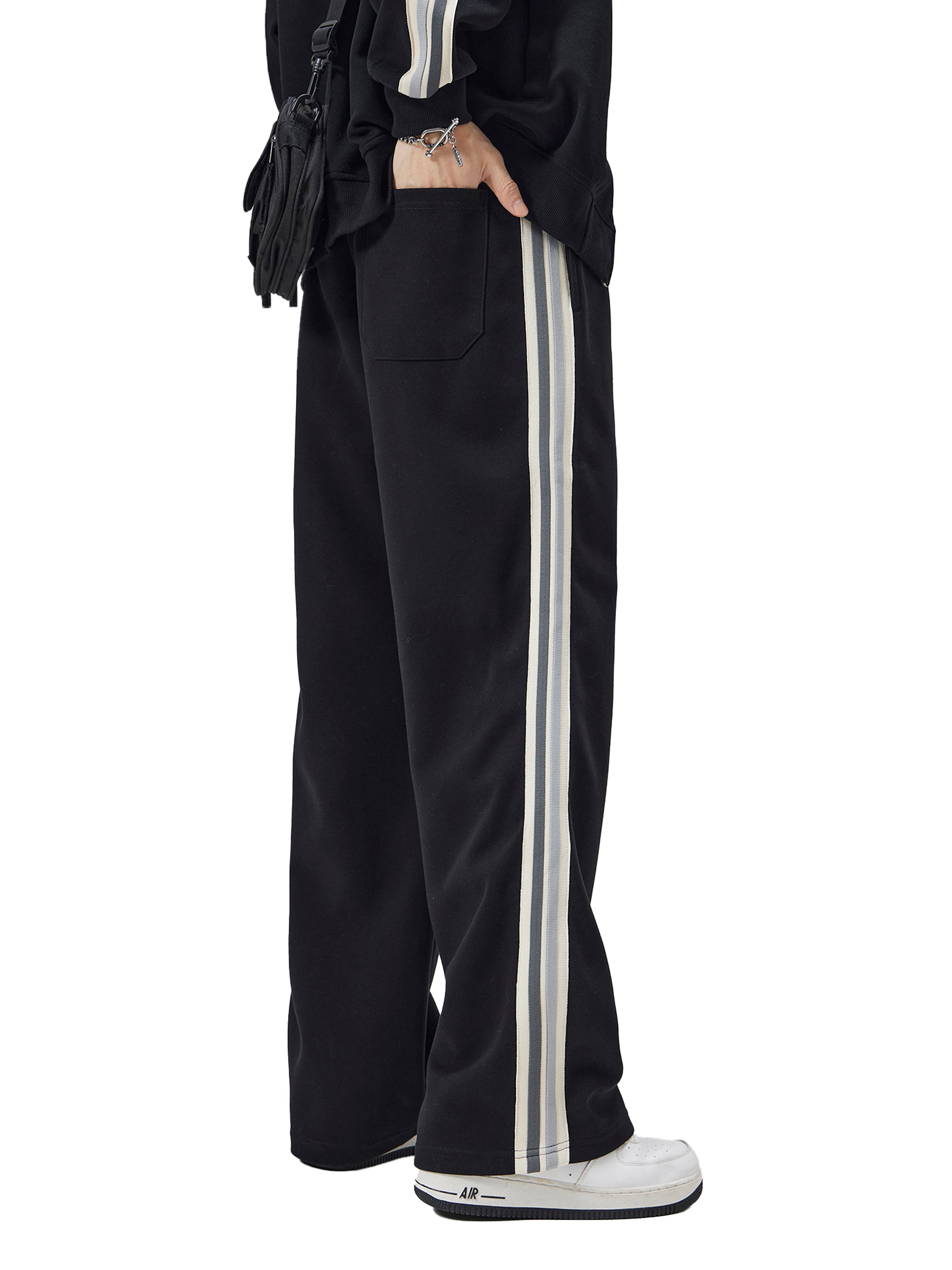 Joggers spider unisex.             Contrast Side-Stripe Straight-Leg  Pants
