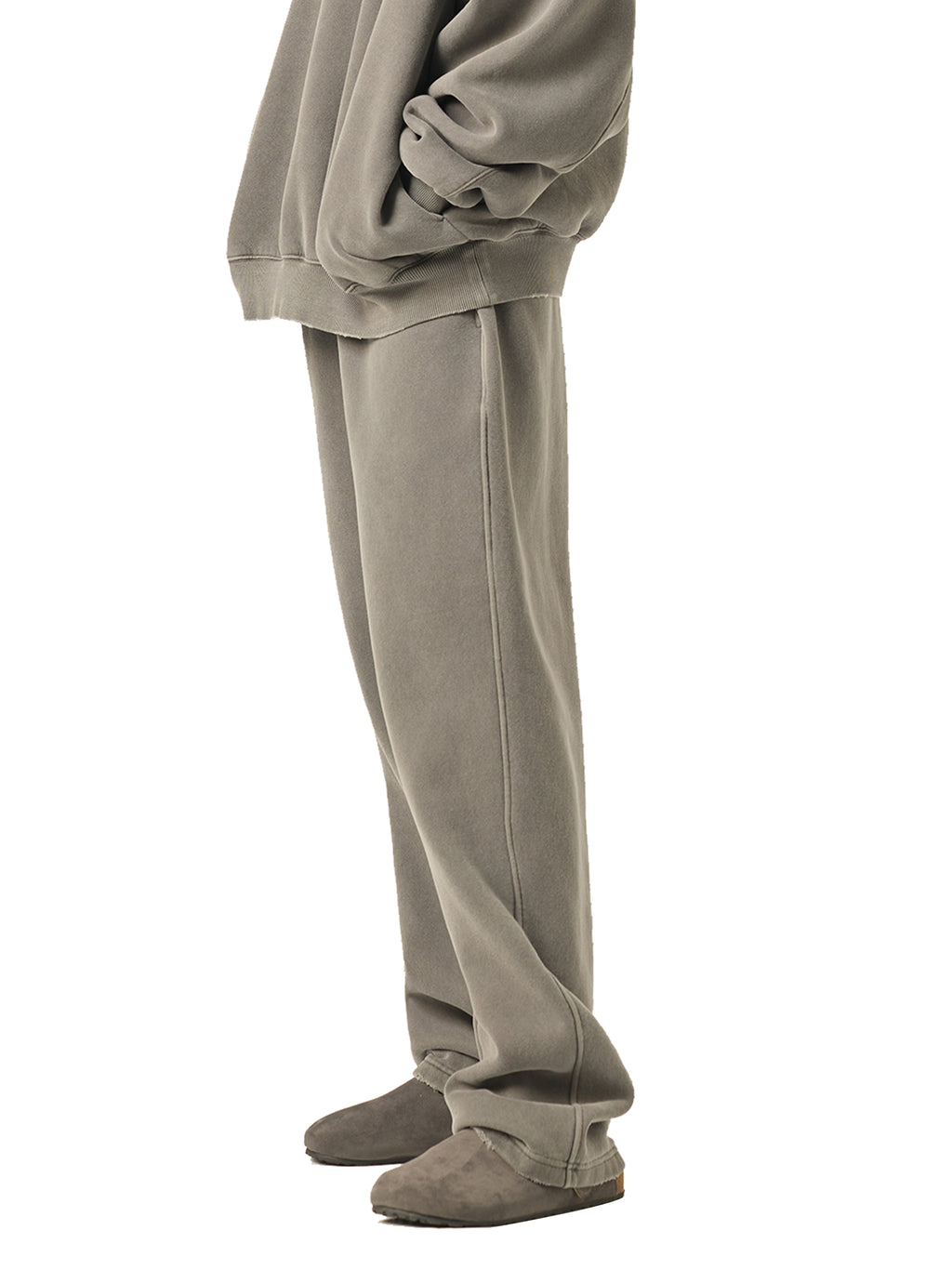 Joggers white unhinged Frayed Enzyme Washed Fleece Sweatpants