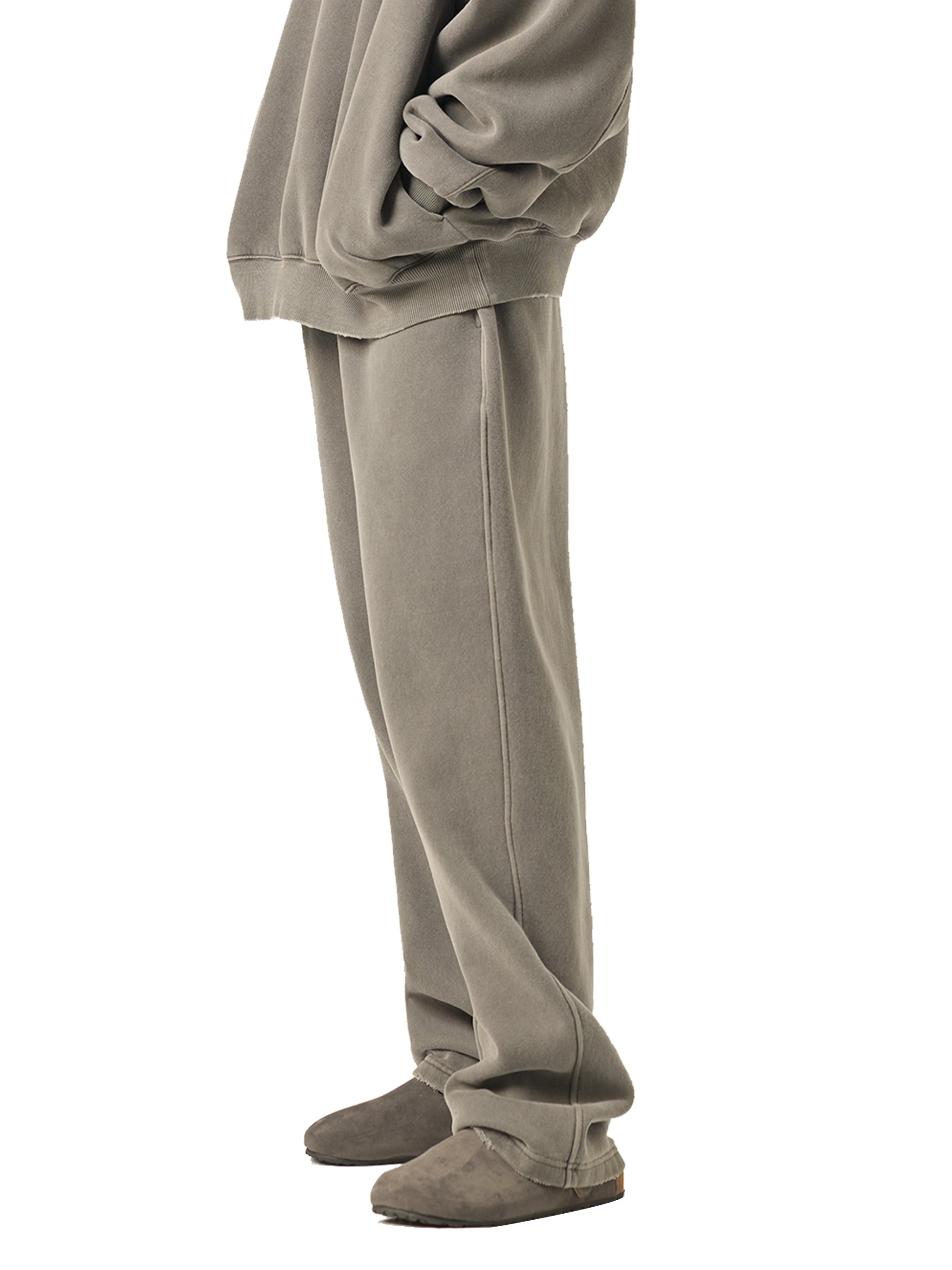 Joggers white unhinged Frayed Enzyme Washed Fleece Sweatpants