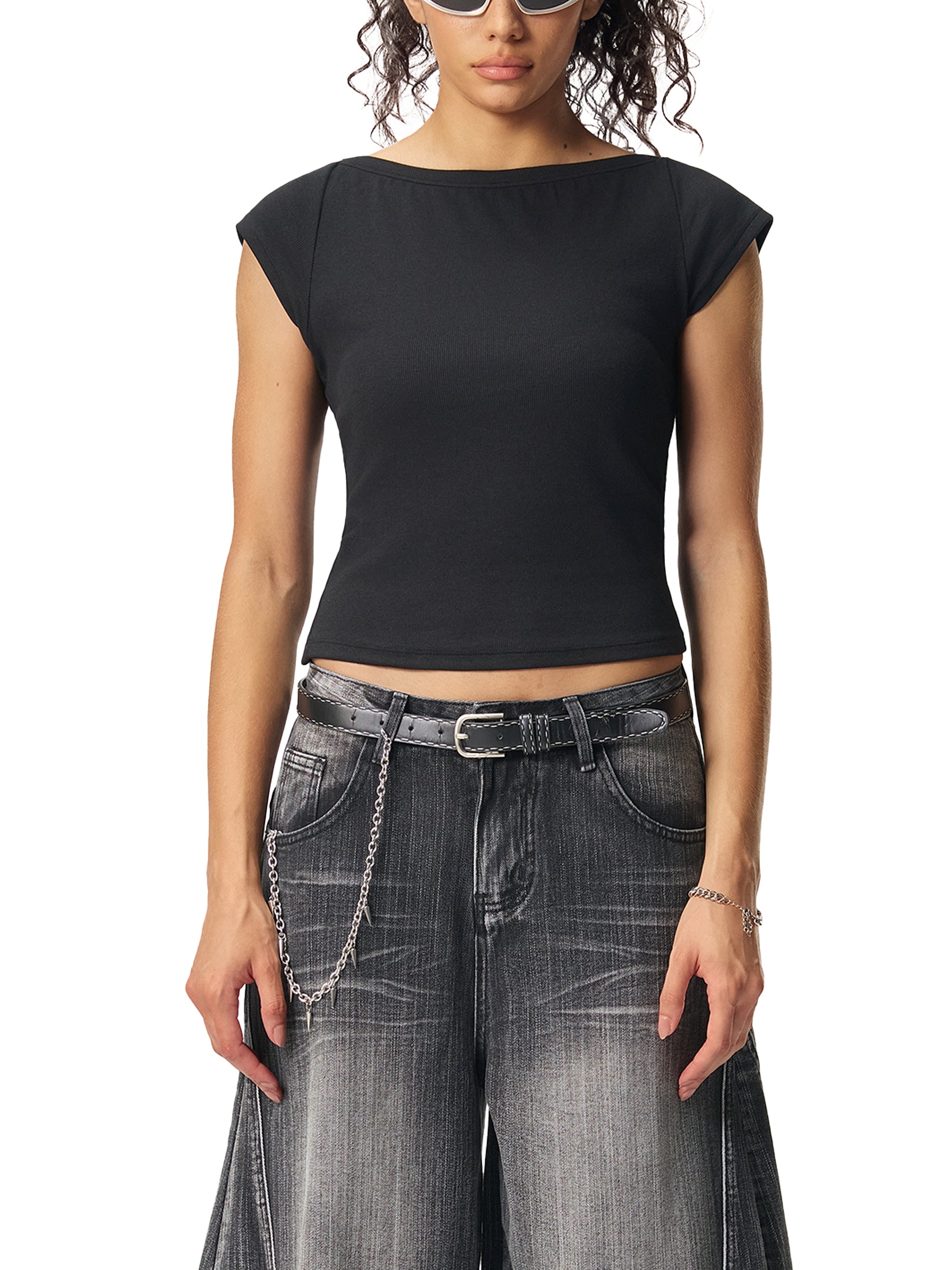 Womens top jakmogs Essential Wide Neck Baby T-shirt